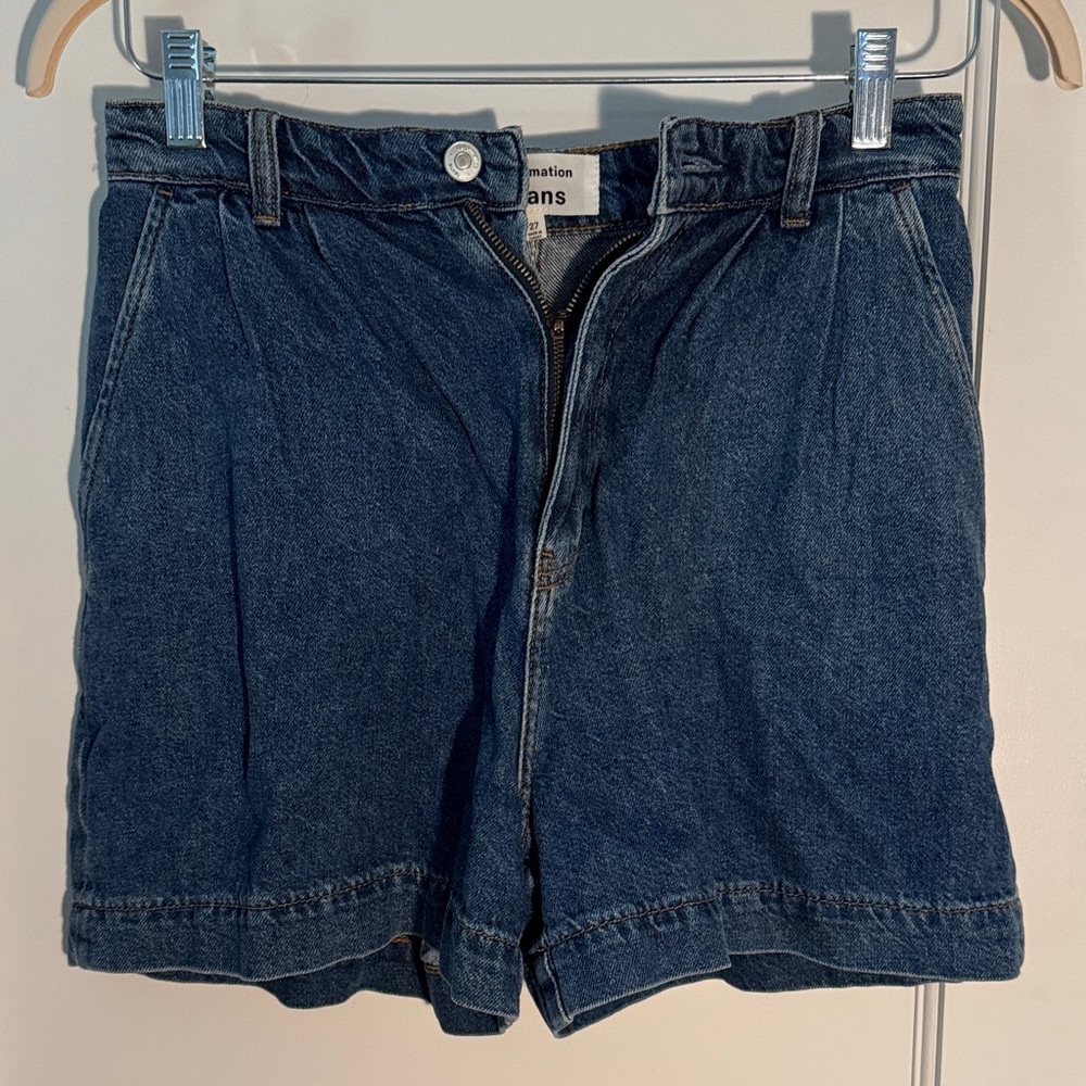 Reformation Dark Blue Jean Shorts